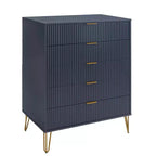 Ensemble commode 5 tiroirs, commode 3 tiroirs et table de chevet Manhattan Comfort Dumbo 3 pièces