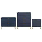 Manhattan Comfort Dumbo 3pc 5 Drawer Dresser, 3 Drawer Dresser and Nightstand Set