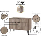 Ensemble commode 5 tiroirs, commode 3 tiroirs et table de chevet Manhattan Comfort Dumbo 3 pièces