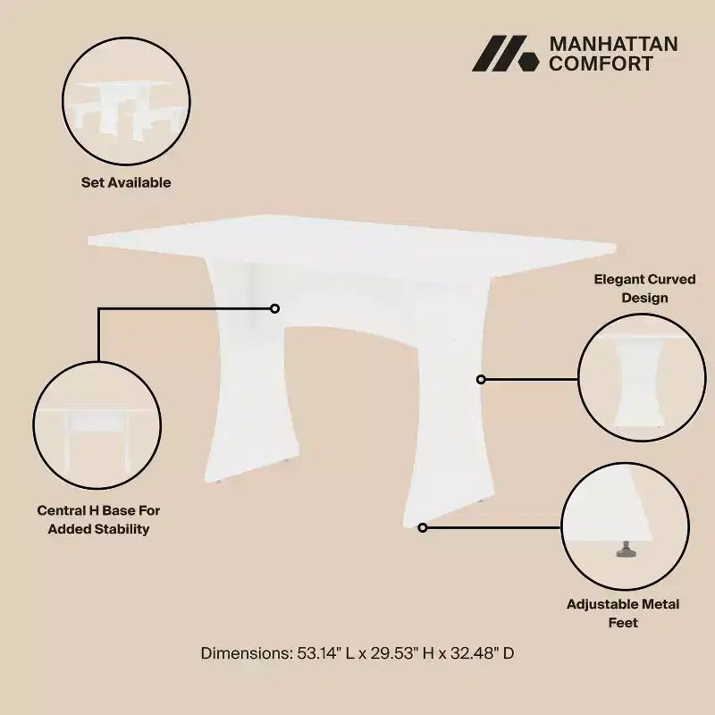 Table de salle à manger Manhattan Comfort Coney de 53,14 po