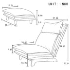 Fauteuil de sol individuel, chaise inclinable avec repose-pieds, canapé individuel de loisirs avec dossier réglable, fauteuil de lecture pour chambre à coucher et salon