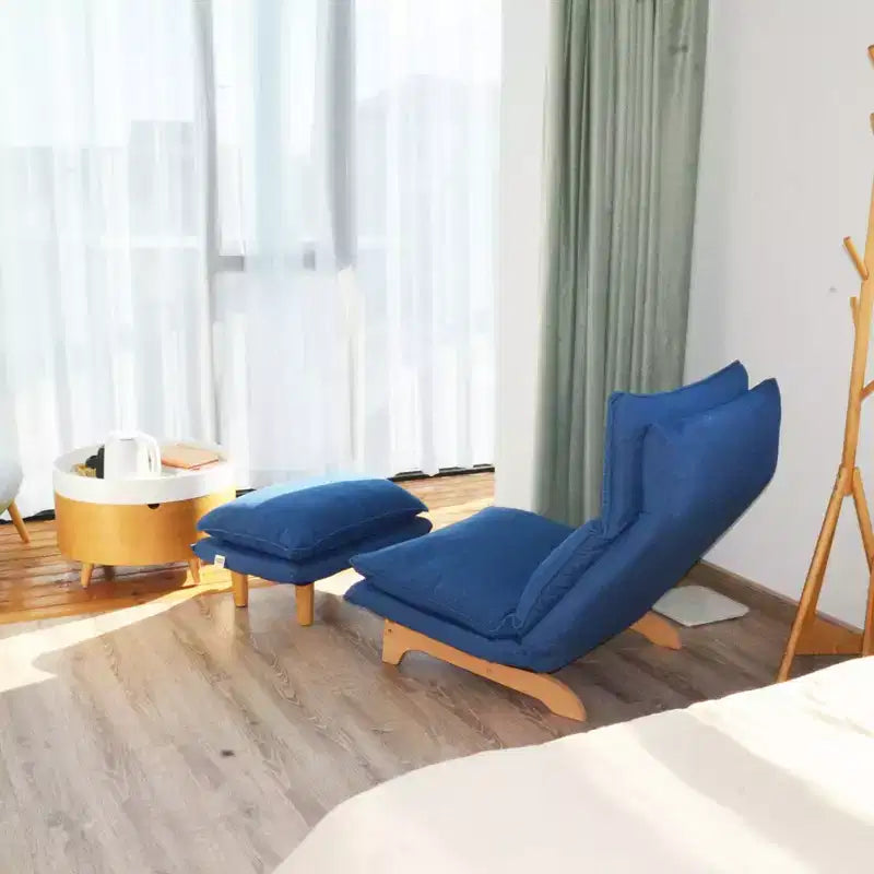 Fauteuil de sol individuel, chaise inclinable avec repose-pieds, canapé individuel de loisirs avec dossier réglable, fauteuil de lecture pour chambre à coucher et salon