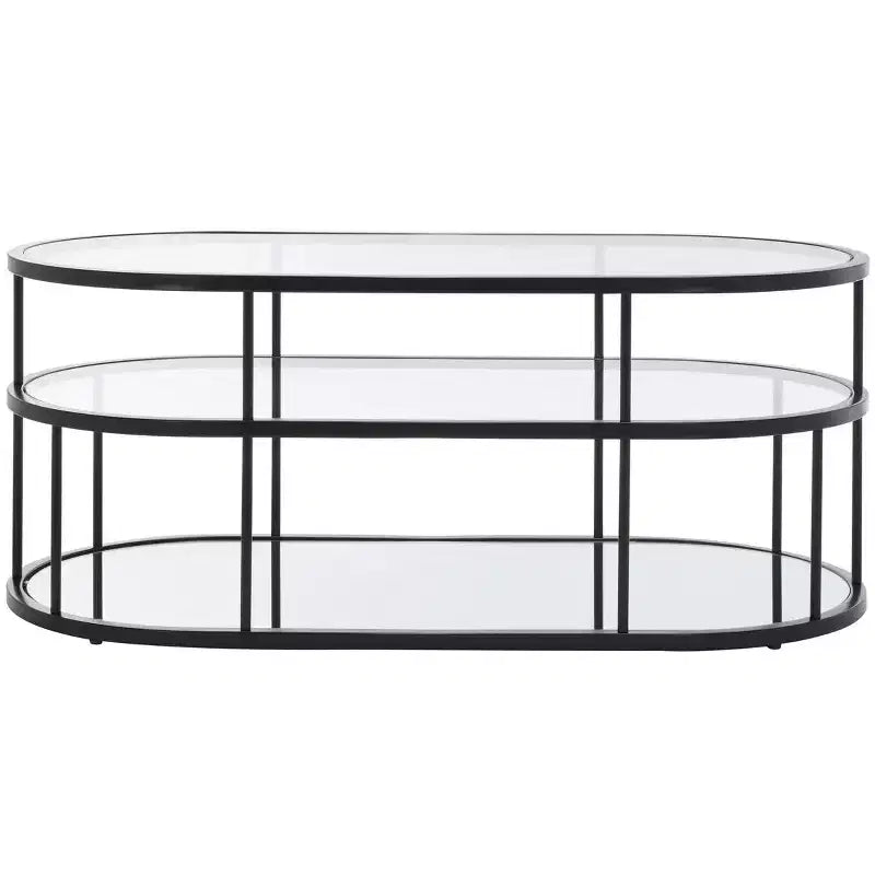 Layta 3 Shelf Coffee Table - Black/Clear - Safavieh