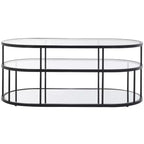 Layta 3 Shelf Coffee Table - Black/Clear - Safavieh