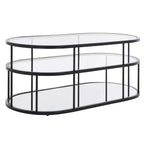 Table basse à 3 étagères Layta - Noir/Transparent - Safavieh