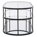 Table basse à 3 étagères Layta - Noir/Transparent - Safavieh