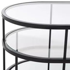 Table basse à 3 étagères Layta - Noir/Transparent - Safavieh