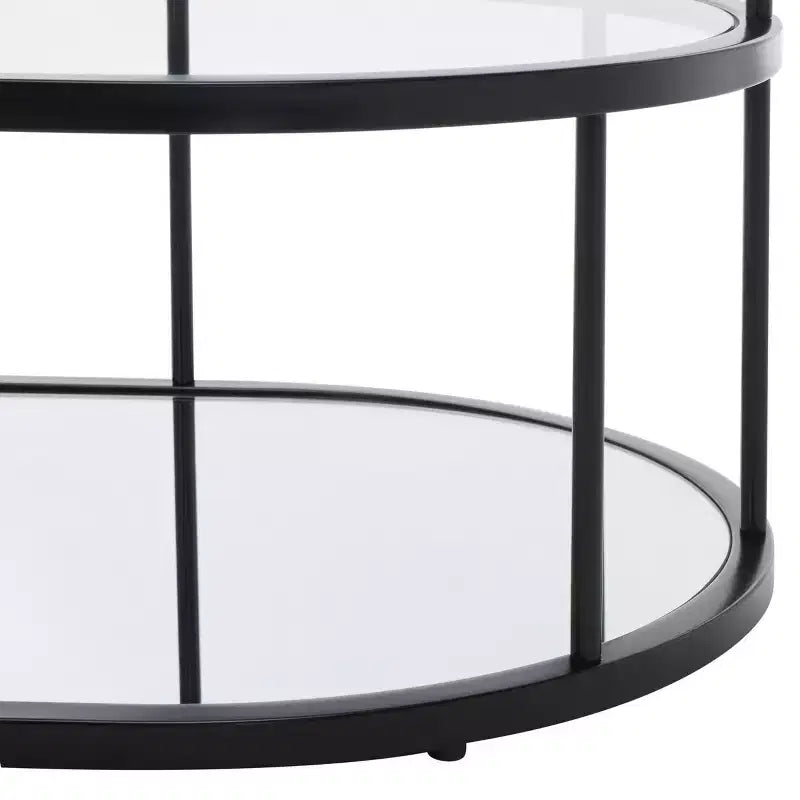 Table basse à 3 étagères Layta - Noir/Transparent - Safavieh