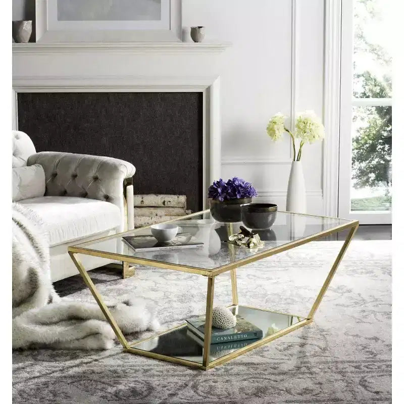 Table basse Allene - Or/Transparent - Safavieh