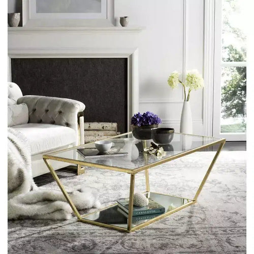 Table basse Allene - Or/Transparent - Safavieh