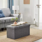 SONGMICS Banc de Rangement Ottoman avec Rangement, Repose-Pieds, Supporte jusqu'à 300 kg pour Chambre à Coucher, Salon