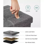 SONGMICS Banc de Rangement Ottoman avec Rangement, Repose-Pieds, Supporte jusqu'à 300 kg pour Chambre à Coucher, Salon