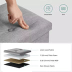 SONGMICS Banc de Rangement Ottoman avec Rangement, Repose-Pieds, Supporte jusqu'à 300 kg pour Chambre à Coucher, Salon
