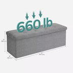 SONGMICS Banc de Rangement Ottoman avec Rangement, Repose-Pieds, Supporte jusqu'à 300 kg pour Chambre à Coucher, Salon