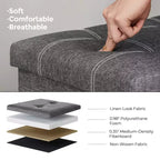 SONGMICS Banc de Rangement Ottoman avec Rangement, Repose-Pieds, Supporte jusqu'à 300 kg pour Chambre à Coucher, Salon