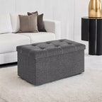 SONGMICS Storage Ottoman Bench Ottoman with Storage Footstool Hold up to 660 lb for Bedroom Living Room