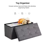 SONGMICS Banc de Rangement Ottoman avec Rangement, Repose-Pieds, Supporte jusqu'à 300 kg pour Chambre à Coucher, Salon