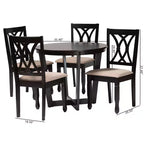 Baxton Studio Aggie, ensemble de 5 meubles de salle à manger modernes en bois