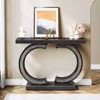 Console de table Tribesigns moderne de 99 cm avec miroirs et incrustations de cristaux scintillants