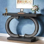 Console de table Tribesigns moderne de 99 cm avec miroirs et incrustations de cristaux scintillants