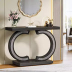 Console de table Tribesigns moderne de 99 cm avec miroirs et incrustations de cristaux scintillants