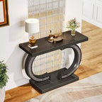 Console de table Tribesigns moderne de 99 cm avec miroirs et incrustations de cristaux scintillants