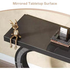 Console de table Tribesigns moderne de 99 cm avec miroirs et incrustations de cristaux scintillants