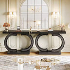 Console de table Tribesigns moderne de 99 cm avec miroirs et incrustations de cristaux scintillants