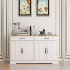 47.95 Buffet bahut, meuble de rangement de ferme avec 2 tiroirs et 4 portes pour salle à manger, salon, cuisine