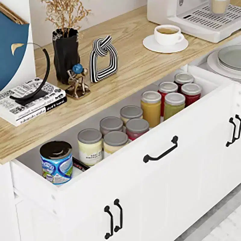 47.95 Buffet bahut, meuble de rangement de ferme avec 2 tiroirs et 4 portes pour salle à manger, salon, cuisine