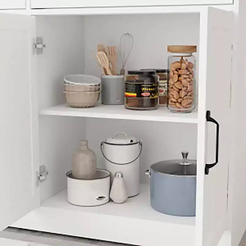 47.95 Buffet bahut, meuble de rangement de ferme avec 2 tiroirs et 4 portes pour salle à manger, salon, cuisine