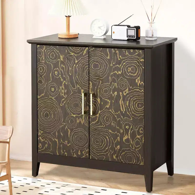 Bahut de salle à manger/buffet de style campagnard moderne avec rangement, 2 portes, meuble d'appoint avec rangement
