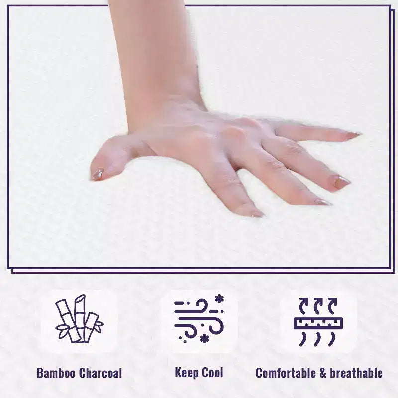 FDW Matelas en mousse à mémoire de forme 5 pouces avec gel rafraîchissant au charbon de bambou CertiPUR-US, respirant pour un sommeil plus frais, blanc