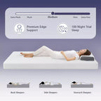 Matelas en mousse à mémoire de forme gel FDW de 6 pouces, matelas en boîte avec housse zippée lavable et amovible, sans fibre de verre, certifié CertiPUR-US