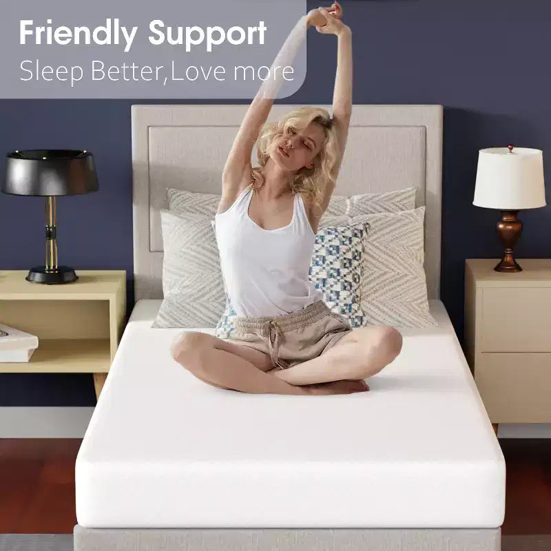 Matelas en mousse à mémoire de forme gel FDW de 6 pouces, matelas en boîte avec housse zippée lavable et amovible, sans fibre de verre, certifié CertiPUR-US