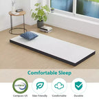 FDW Matelas pliable 4 pouces à triple pli en mousse à mémoire de forme, surmatelas portable pliable avec housse lavable pour le camping