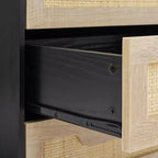 Table de chevet, table d'appoint en rotin, tables de chevet avec 3 tiroirs en rotin naturel, lot de 1 ou 2