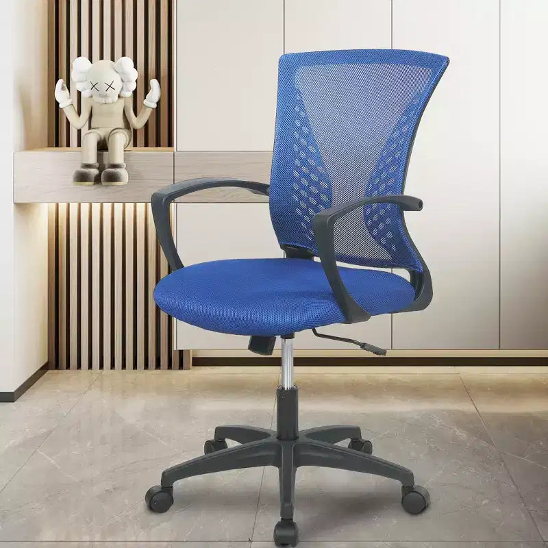 Chaise de bureau FDW à dossier mi-haut, fauteuil pivotant pour PC avec soutien lombaire, hauteur réglable, chaise d'ordinateur de bureau confortable en maille avec accoudoir