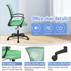 Chaise de bureau FDW à dossier mi-haut, fauteuil pivotant pour PC avec soutien lombaire, hauteur réglable, chaise d'ordinateur de bureau confortable en maille avec accoudoir