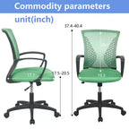 Chaise de bureau FDW à dossier mi-haut, fauteuil pivotant pour PC avec soutien lombaire, hauteur réglable, chaise d'ordinateur de bureau confortable en maille avec accoudoir