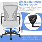 Chaise de bureau FDW à dossier mi-haut, fauteuil pivotant pour PC avec soutien lombaire, hauteur réglable, chaise d'ordinateur de bureau confortable en maille avec accoudoir