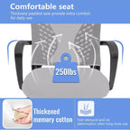 Chaise de bureau FDW à dossier mi-haut, fauteuil pivotant pour PC avec soutien lombaire, hauteur réglable, chaise d'ordinateur de bureau confortable en maille avec accoudoir