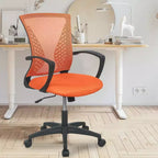 Chaise de bureau FDW à dossier mi-haut, fauteuil pivotant pour PC avec soutien lombaire, hauteur réglable, chaise d'ordinateur de bureau confortable en maille avec accoudoir