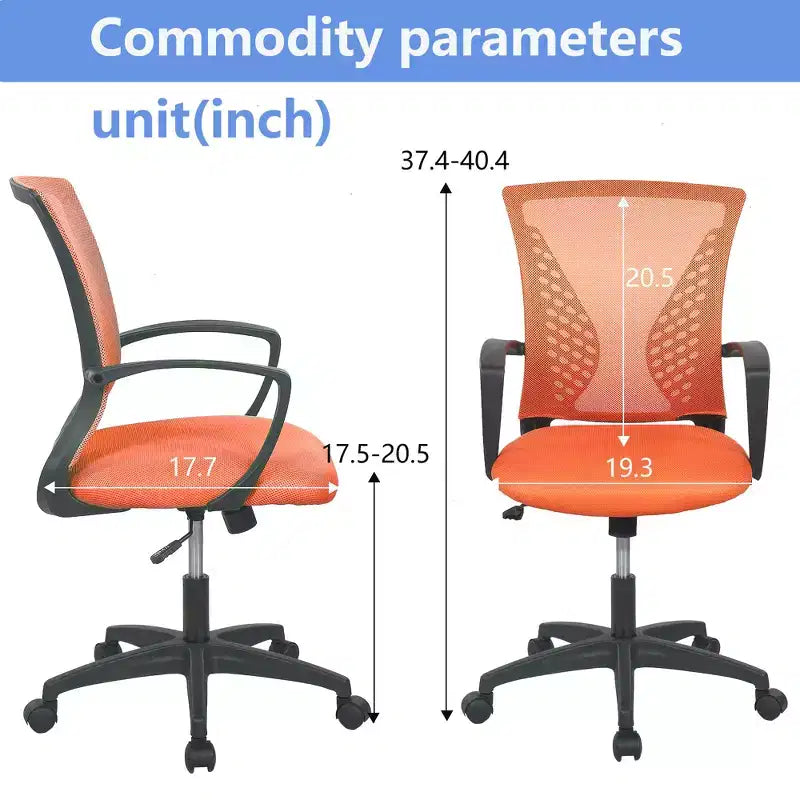 Chaise de bureau FDW à dossier mi-haut, fauteuil pivotant pour PC avec soutien lombaire, hauteur réglable, chaise d'ordinateur de bureau confortable en maille avec accoudoir