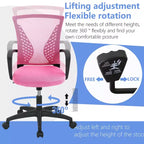 Chaise de bureau FDW à dossier mi-haut, fauteuil pivotant pour PC avec soutien lombaire, hauteur réglable, chaise d'ordinateur de bureau confortable en maille avec accoudoir
