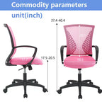 Chaise de bureau FDW à dossier mi-haut, fauteuil pivotant pour PC avec soutien lombaire, hauteur réglable, chaise d'ordinateur de bureau confortable en maille avec accoudoir