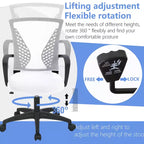 Chaise de bureau FDW à dossier mi-haut, fauteuil pivotant pour PC avec soutien lombaire, hauteur réglable, chaise d'ordinateur de bureau confortable en maille avec accoudoir