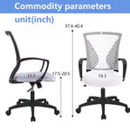 Chaise de bureau FDW à dossier mi-haut, fauteuil pivotant pour PC avec soutien lombaire, hauteur réglable, chaise d'ordinateur de bureau confortable en maille avec accoudoir