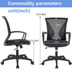 Chaise de bureau FDW à dossier mi-haut, fauteuil pivotant pour PC avec soutien lombaire, hauteur réglable, chaise d'ordinateur de bureau confortable en maille avec accoudoir