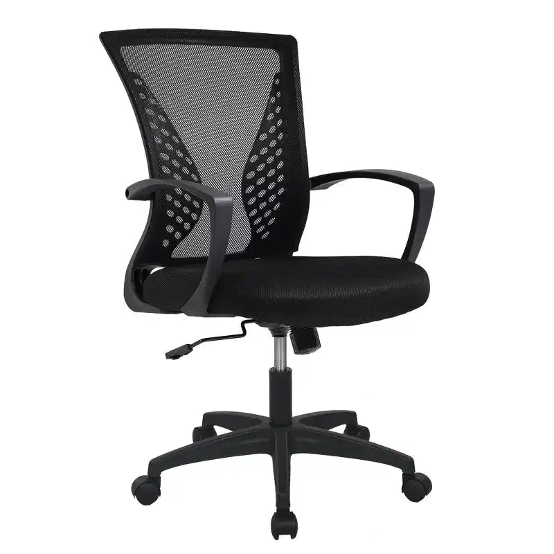 FDW Home Office Chair Mid Back PC Swivel Lumbar Support Adjustable Desk Task Computer Comfortable Mesh Chair with Armrest